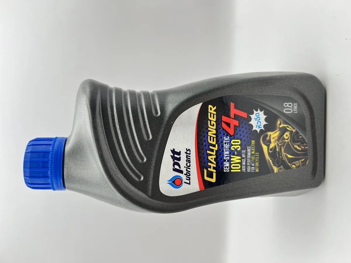 (f)น้ำมันเครื่อง PTT challenger Semi synthetic 10W-30 0.8 ลิตร